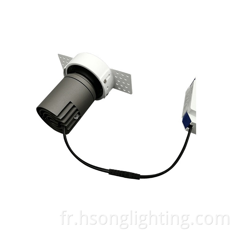 Anti-monnaie sans coupure sans garniture en downlights LED Downwing Downlight CRI90 12W Full Watt pour l'éclairage intérieur